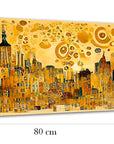 Golden city glass painting