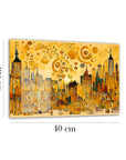 Golden city glass painting