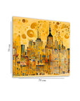 Golden city glass painting