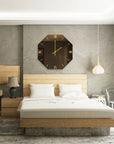 Orologio specchio ottagonale oro 70cm