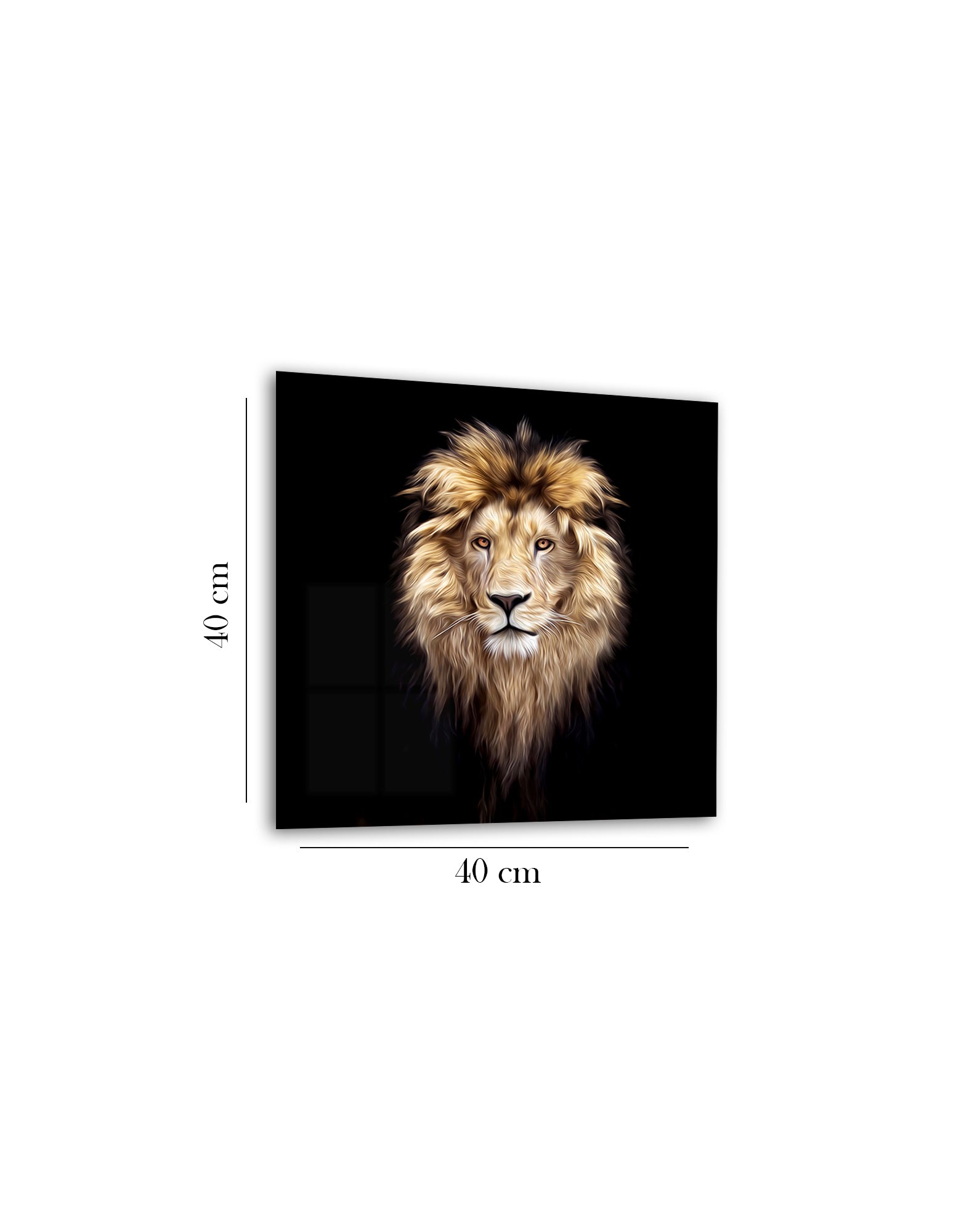 Lion glass painting