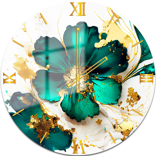 Clock with flower design