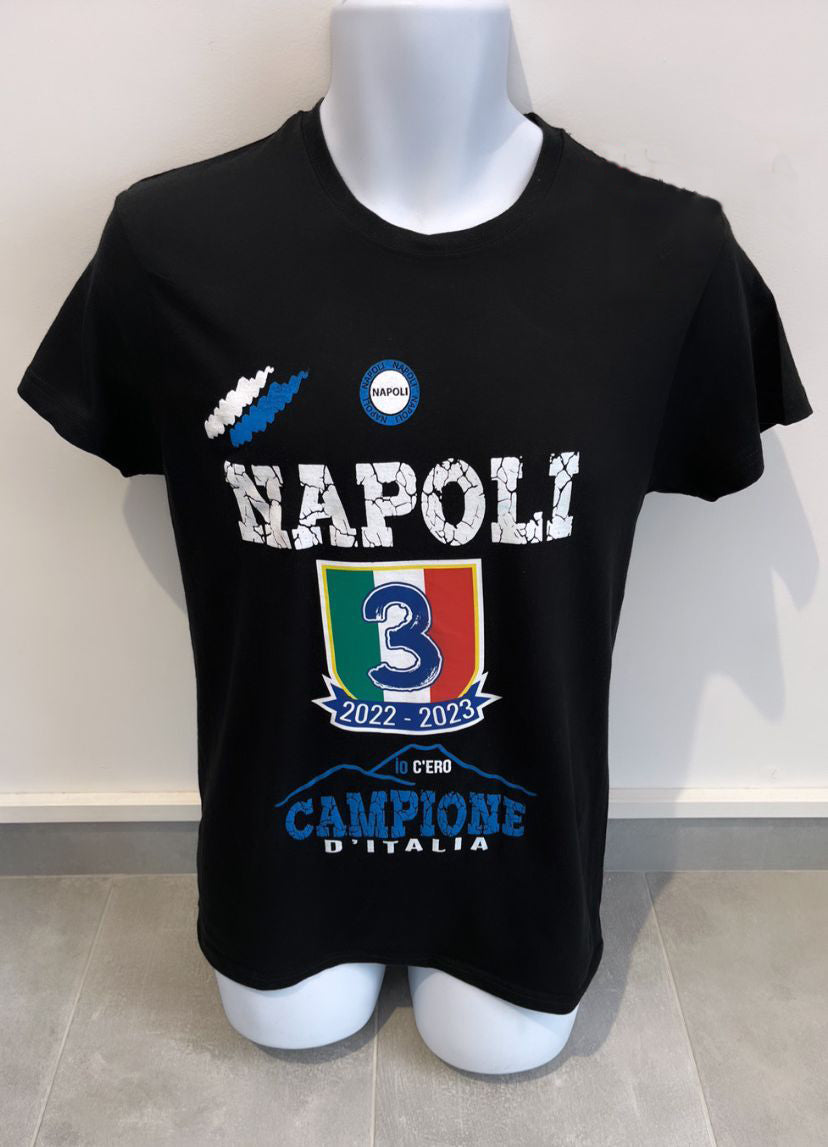 Napoli champion T-shirt Black/Light blue