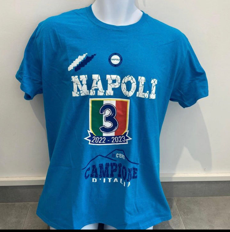 Napoli champion T-shirt Black/Light blue