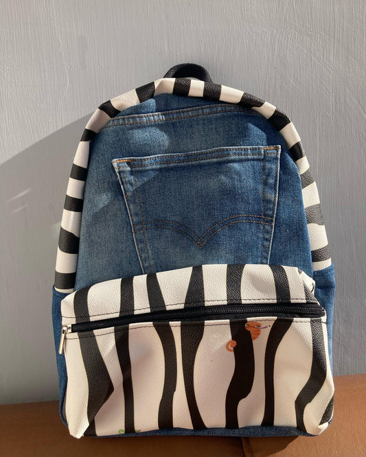 Customized jeans backpack